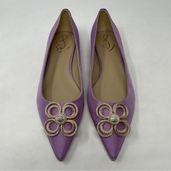 Sam Edelman Wanda Tour Embellished Pointed Toe Flats in Purple Lilac - NWT - Picture 5 of 10